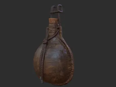 Leather Flask Low-poly 3D model