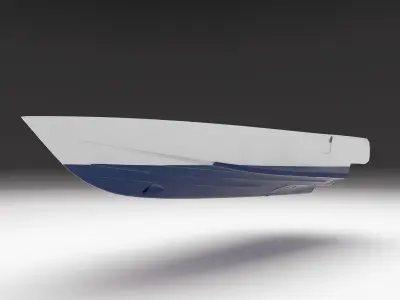 Yacht hull clean and ruined Low-poly 3D model