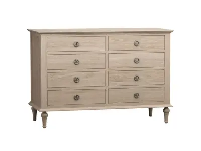 Emmerson Oak Timber 8 Drawer Chest 3D model