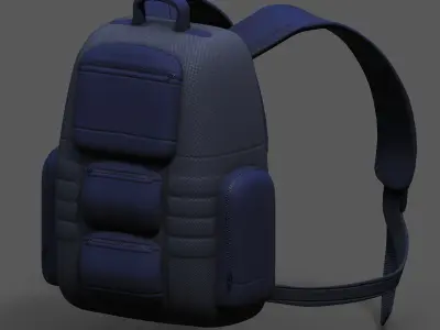 Backpack bag baggage Color 3d low poly Low-poly  Low-poly 3D model get