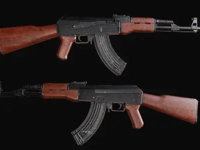 AK47  - Low Poly Game Asset Low-poly 3D model