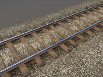 Old Railway  Low-poly 3D model