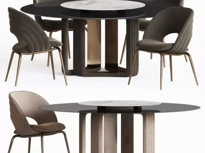 Dining Set table and chairs 3D model