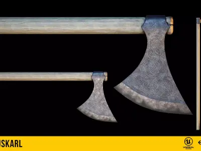 Huskarl Axe Low-poly 3D model