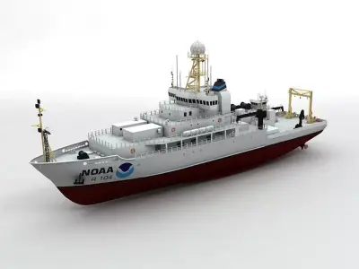 NOAA Ocean Atmosphere Research Vessel Boat Ship 3D model