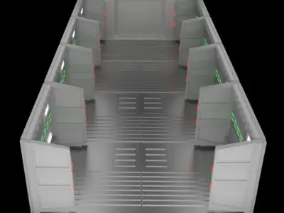 Sci-Fi Corridor 3D model 16