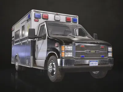 Ambulance Type 3 - V5 Low-poly 3D model