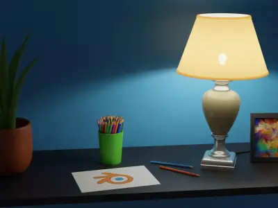 Antique Table Lamp 3D model