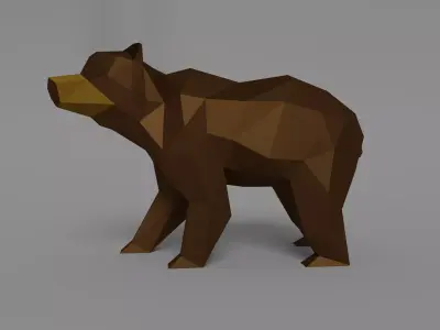Low-poly Bear in low polygons Low-poly 3D model