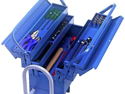 3ds Max accordion toolbox Low-poly 3D model