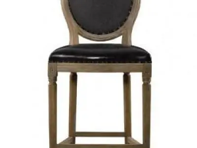 Louis round high bar stool 3D print model