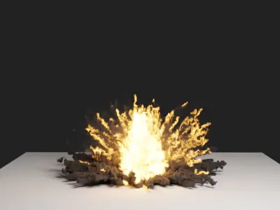 Grenade Dust Explosion Simulation Low-poly 3D model