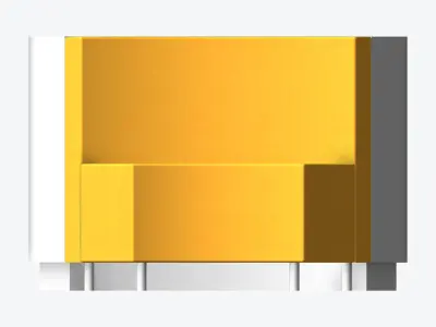 Shelving - Library - Integral - Curve - 2 Tier - Seating Low-poly 3D model