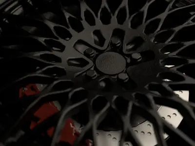 Realistic RIM and Tire 03 Subdivision ready 1K 2K 4K  Low-poly 3D model