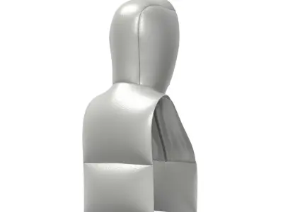 Grey Padded Hood Warmer 3D model