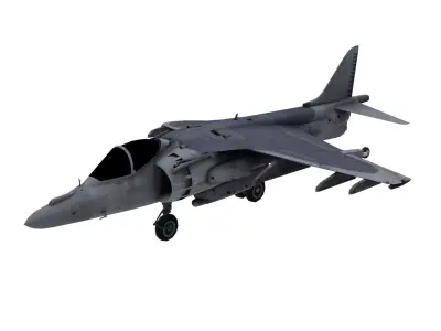 Lowpoly McDonnell Douglas AV-8B Aircraft Model Low-poly 3D model