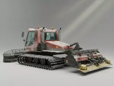 Prinoth Leitwolf Snow Groomer Heavy Machinery 3D Model low poly Low-poly 3D model