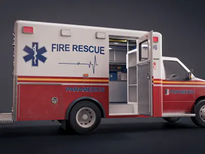 Ambulance 3D Model  Low-poly 3D model