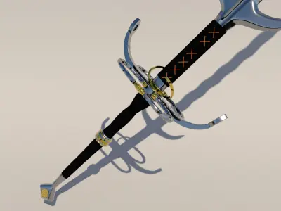 two-handed flamberg 3D model