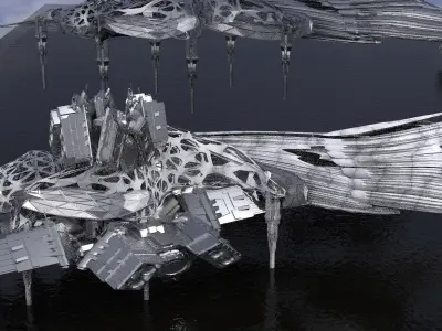 Hybrid base design Exterior Ship 11  3D model