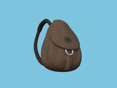 Star Leather Backpack - Character Fashion Design Low-poly 3D model