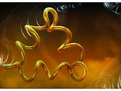 tri-spring silver letter m Free 3D model