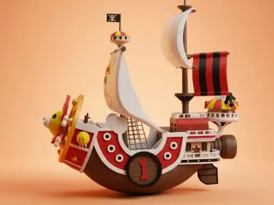 Thousand Sunny One Piece 3D Printable Model STL OBJ 3MF 3D print model