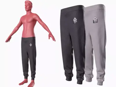 Sweatpants Low-poly 3D model