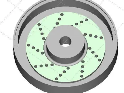 Printable Classic 5 Spoke Rim  scaled 3D print model