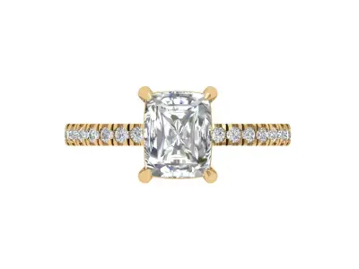 Emerald Art Deco Ring 3D print model 14