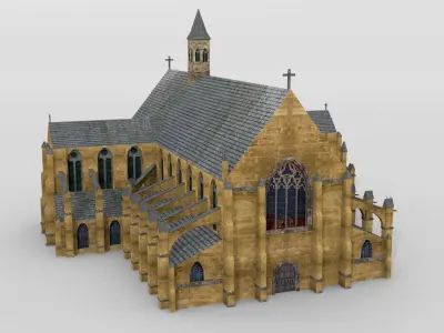 Medieval cathedral 3D model
