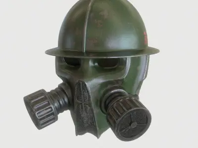 Helmet gas mask Low-poly 3D model