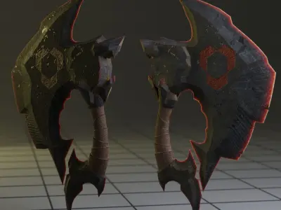 Stone hand ax Low-poly 3D model