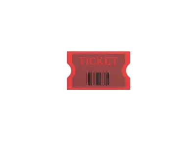 Cartoon Ticket v1 002 Low-poly 3D model