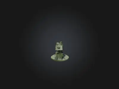 Anti-aircraft Gun Low-poly 3D model