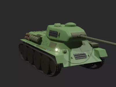 LowPoly Tank T34-85  Low-poly 3D model