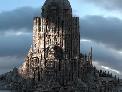 Ancient City Hyboria Fortress City  3D model