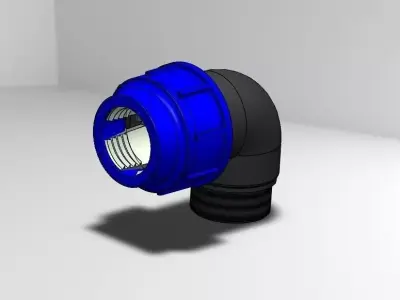 PVC elbow F 50 M 2 inches Free 3D model