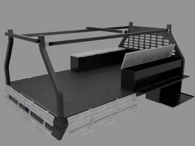 Flatbed Utility Truck Bed Low-poly 3D model