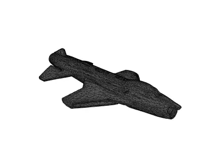 SciFi Fighter Jet Futuristic Spacecraft Model Low-poly 3D model