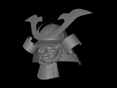 Japanese samurai helmet 3D model