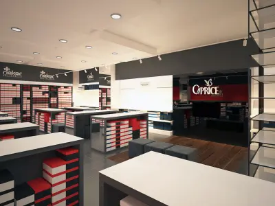Shoe store interior 3D model