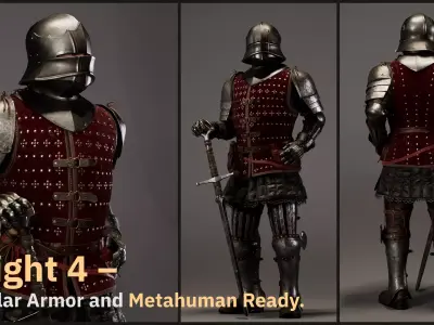 Knight 4 - Metahuman and Customization System Low-poly 3D model