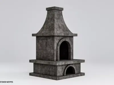 Medieval Forge Furnace Low-poly 3D model
