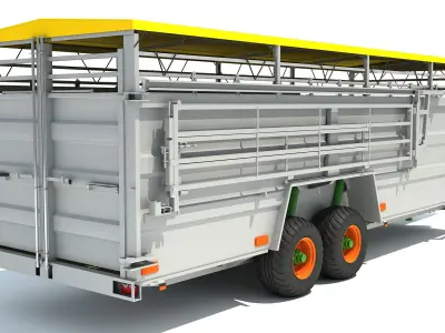 Cattle Animal Transporter Trailer 3D model