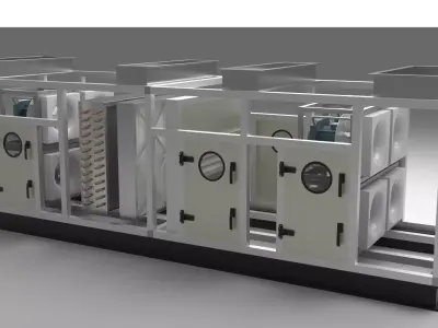Industrial Air Handling Unit AHU with Detailed Interior 3D model