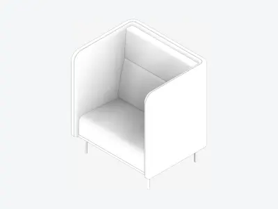 Seat - Sofa - Simplicity - Single - Type 1 Low-poly 3D model