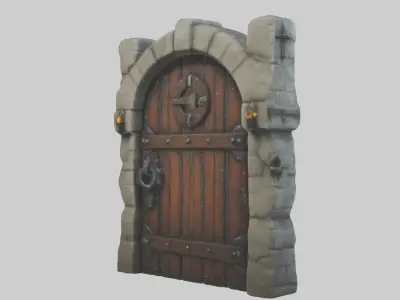 Dungeondoor Model Low-poly 3D model purchase