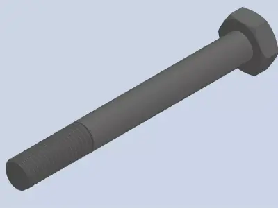 Bolt Partial Thread Hexagonal Head M10x90mm 3D model