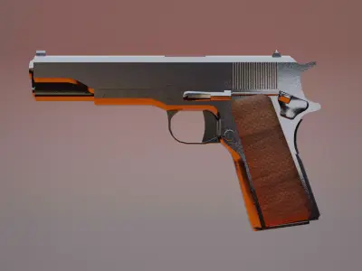 Colt M1911 Pistol Game ready lowpoly Low-poly 3D model